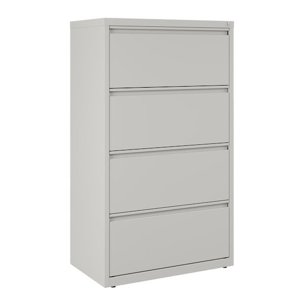Hirsh 30" W 4 Drawer Lateral File Cabinet, Light Gray, A4/Legal/Letter - 14978