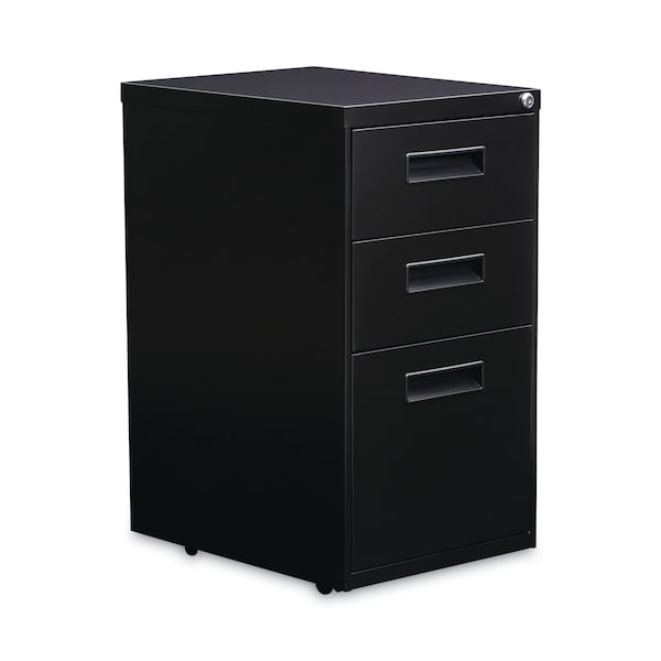 Alera 14.96 in W 3 Drawer File Cabinets, Black - ALEPABBFBL