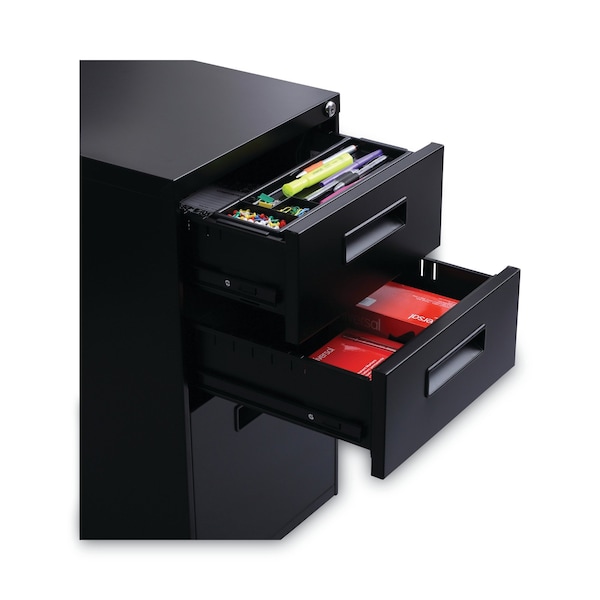 Alera 14.96 in W 3 Drawer File Cabinets, Black - ALEPABBFBL