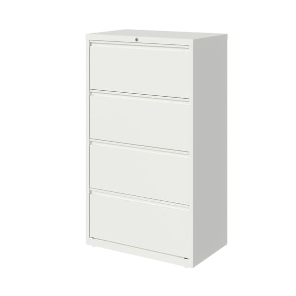 Hirsh 4 Drawer Lateral File Cabinet, White, A4/Legal/Letter - 23698