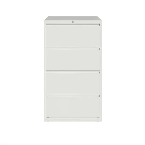 Hirsh 4 Drawer Lateral File Cabinet, White, A4/Legal/Letter - 23698
