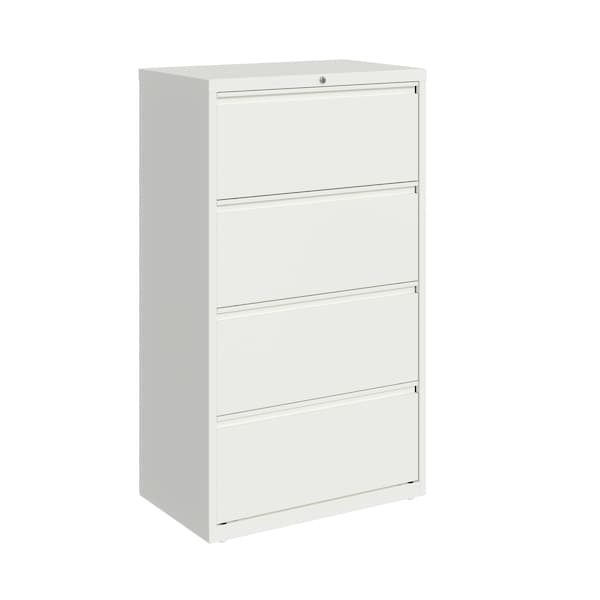 Hirsh 4 Drawer Lateral File Cabinet, White, A4/Legal/Letter - 23698
