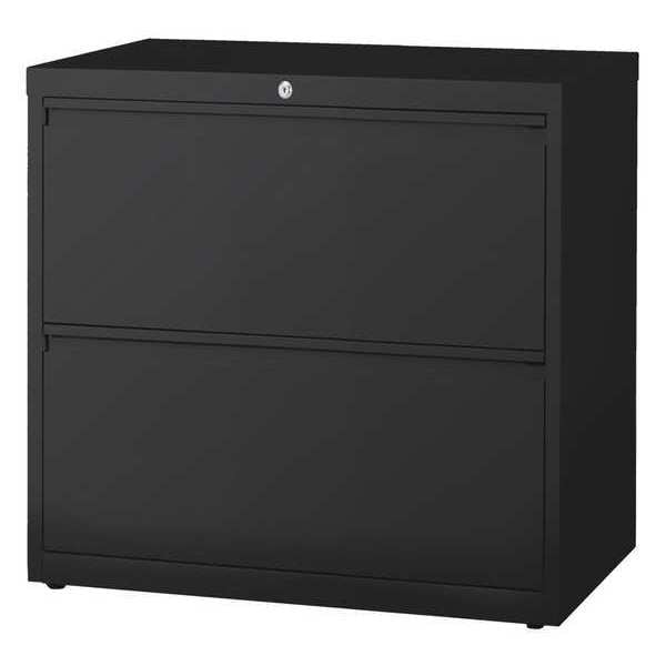 Hirsh 30" W 2 Drawer Lateral File Cabinet, Black, Letter, Legal, A4 - 14971