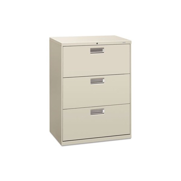 Hon HON, 600 SERIES THREE-DRAWER LATERAL FILE, 30W X 18D X 39.13H, LIGHT GRAY - 673LQ