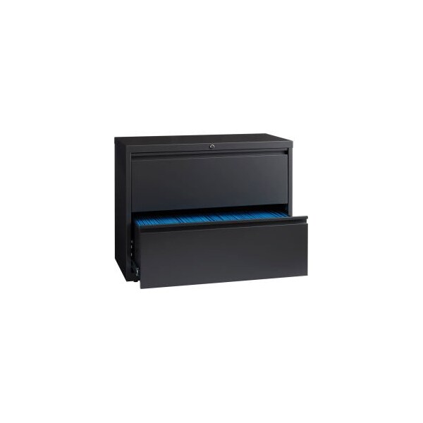 Hirsh Industries Space Solutions Lateral File Cabinet, 2 Letter/Legal/A4-Size File Drawers, Charcoal, 36 x 18.62 x 28 - 16065