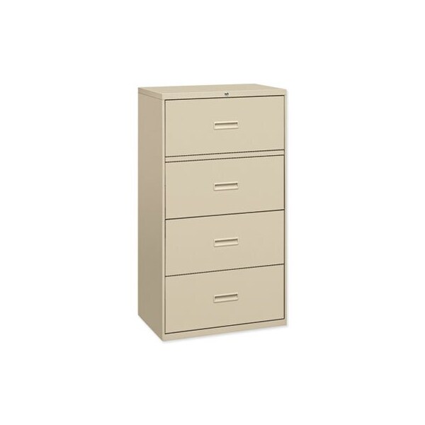 Hon HON, 400 SERIES FOUR-DRAWER LATERAL FILE, 36W X 18D X 52.5H, PUTTY - 484LL