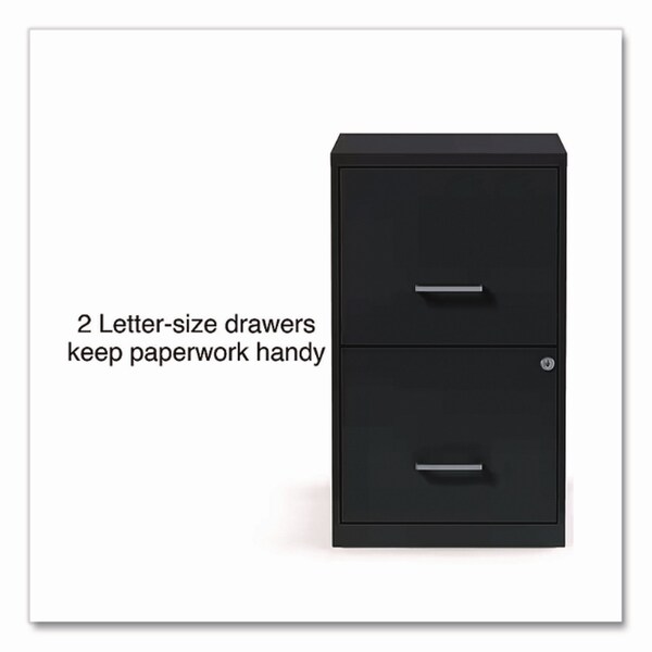 Office Designs Two-Drawer Vertical File Cabinet, 2 Letter-Size File Drawers, Graphite, 14.25in x 18in x 24.5in - ST52143-CC
