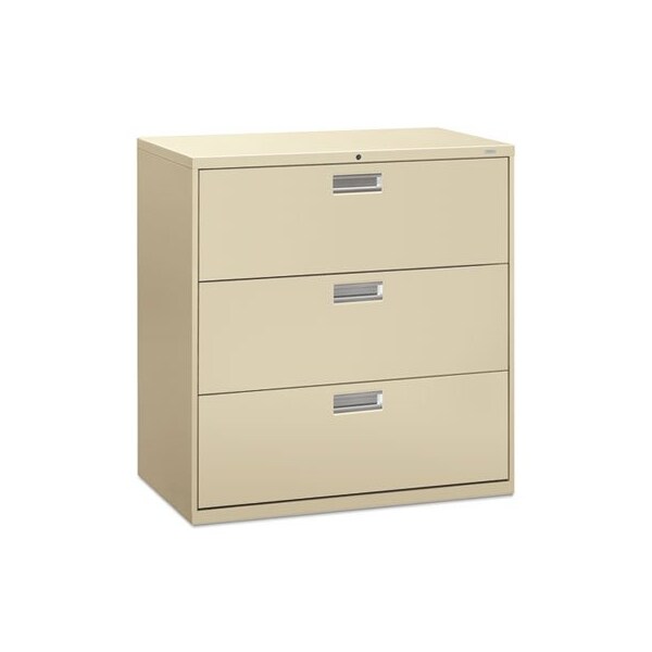 Hon HON, 600 SERIES THREE-DRAWER LATERAL FILE, 42W X 18D X 39.13H, PUTTY - 693LL