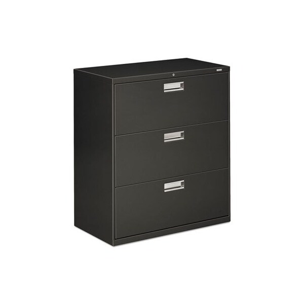 Hon HON, 600 SERIES THREE-DRAWER LATERAL FILE, 36W X 18D X 39.13H, CHARCOAL - 683LS