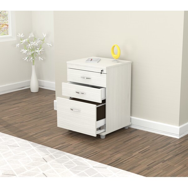 Inval File Cabinet 18.66 in W x 15.75 in D x 26.77 in H in Laracina White - AR-3X1RB