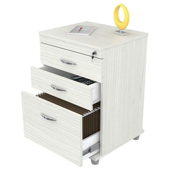 Inval File Cabinet 18.66 in W x 15.75 in D x 26.77 in H in Laracina White - AR-3X1RB