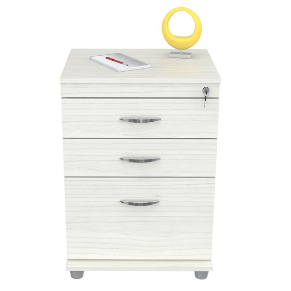 Inval File Cabinet 18.66 in W x 15.75 in D x 26.77 in H in Laracina White - AR-3X1RB