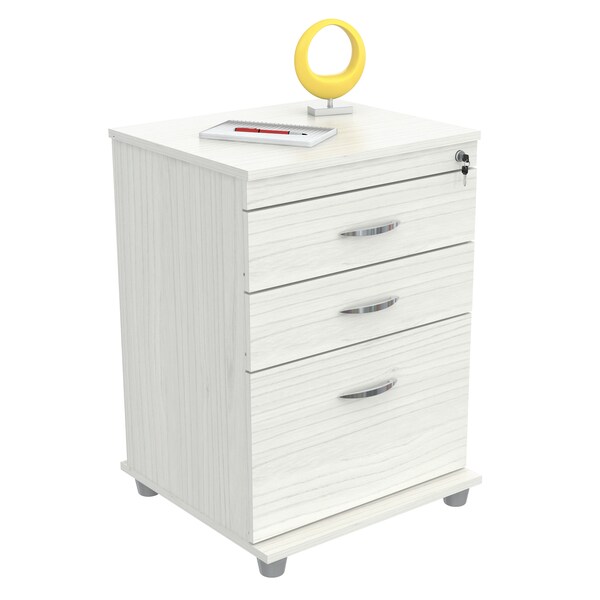 Inval File Cabinet 18.66 in W x 15.75 in D x 26.77 in H in Laracina White - AR-3X1RB