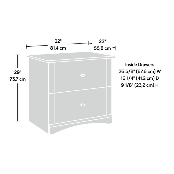 Sauder Lateral File Sw , Drawers with full extension slides hold letter or legal-size hanging files - 429451