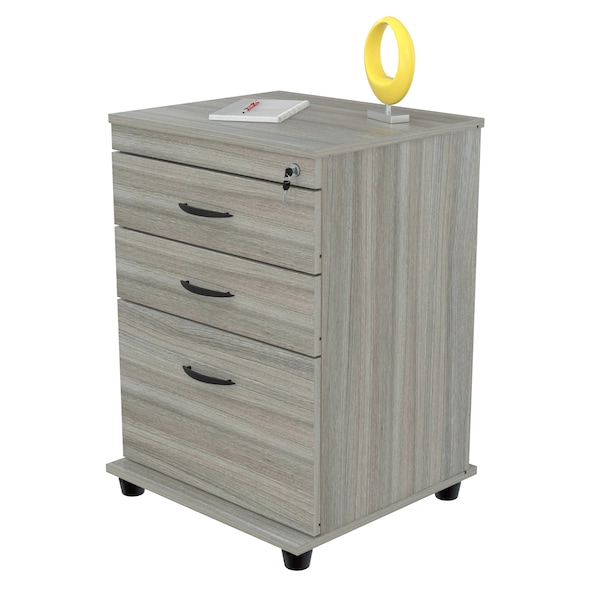 Inval File Cabinet 18.66 in W x 15.75 in D x 26.77 in H in Smoke Oak - AR-3X1RH