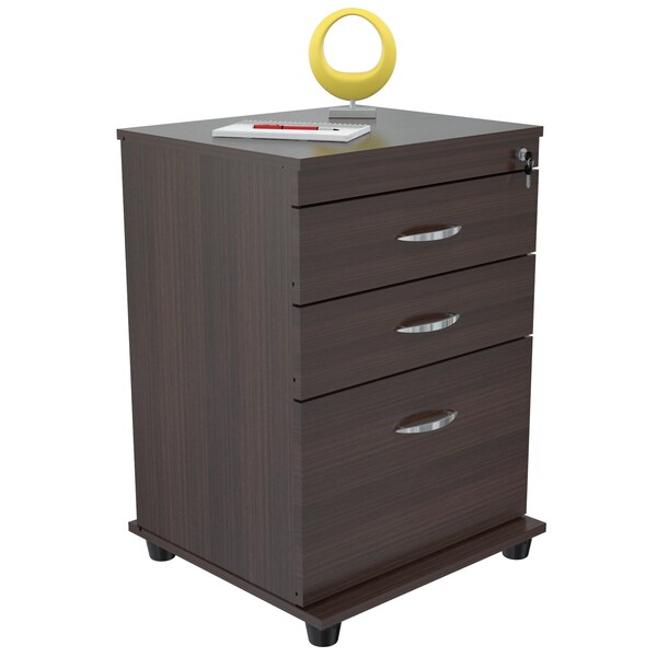 Inval File Cabinet 18.66 in W x 15.75 in D x 26.77 in H in Espresso - AR-3X1R