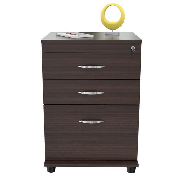 Inval File Cabinet 18.66 in W x 15.75 in D x 26.77 in H in Espresso - AR-3X1R