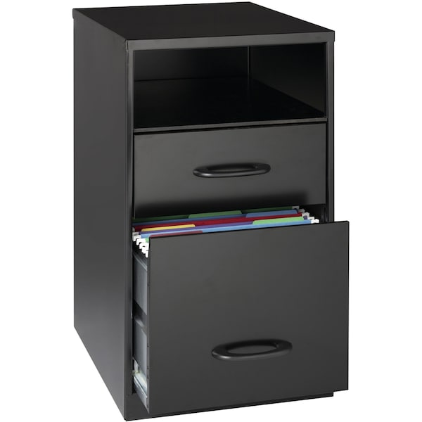 Nusparc 2-Drawer Verticle File Organizer Cabinet, 14.2" x 18" x 24.5", Black - NPRVF318DDBK