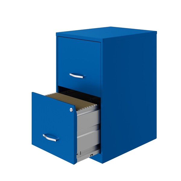 Space Solutions 14.25 in W 2 Drawer Vertical File Cabinet, Classic Blue - 24404