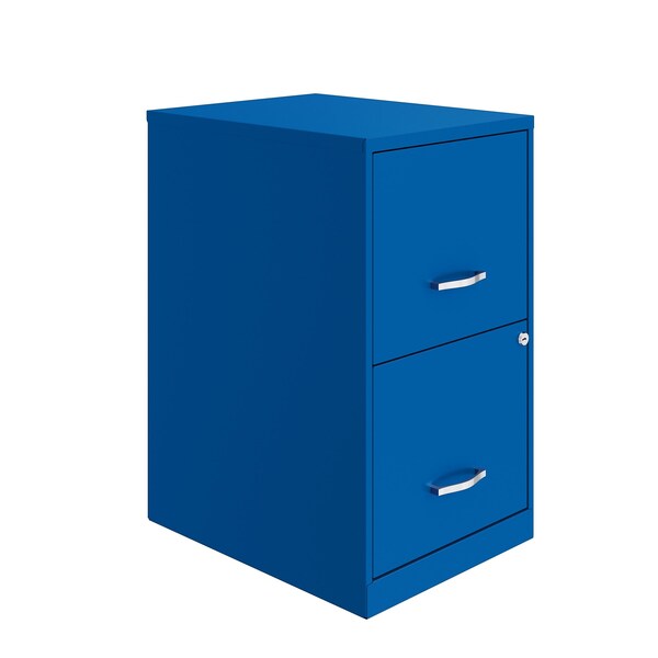 Space Solutions 14.25 in W 2 Drawer Vertical File Cabinet, Classic Blue - 24404