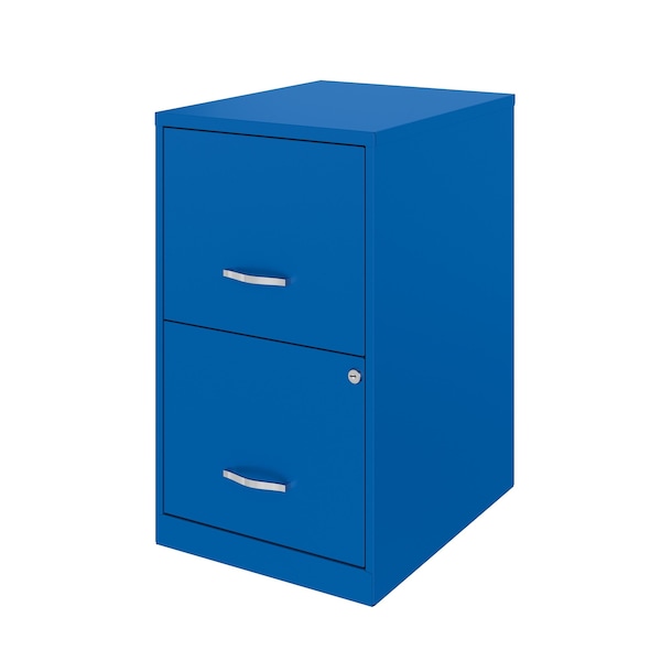 Space Solutions 14.25 in W 2 Drawer Vertical File Cabinet, Classic Blue - 24404