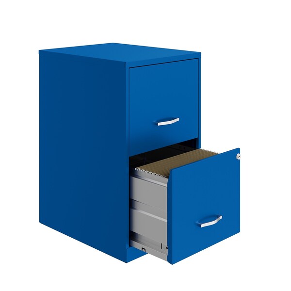Space Solutions 14.25 in W 2 Drawer Vertical File Cabinet, Classic Blue - 24404