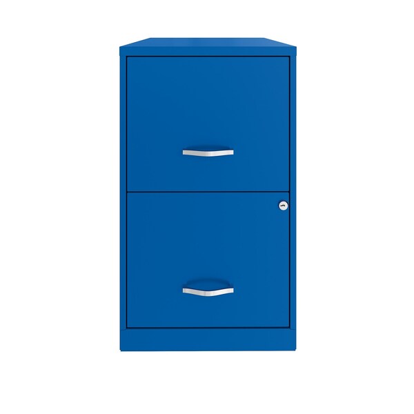 Space Solutions 14.25 in W 2 Drawer Vertical File Cabinet, Classic Blue - 24404