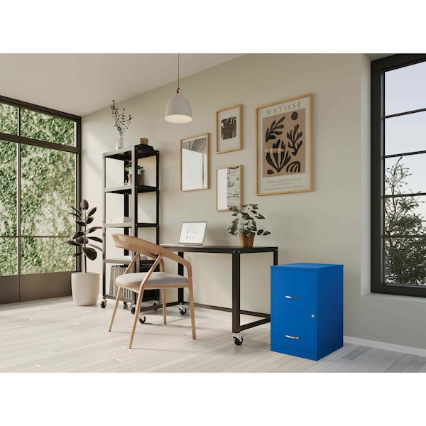 Space Solutions 14.25 in W 2 Drawer Vertical File Cabinet, Classic Blue - 24404
