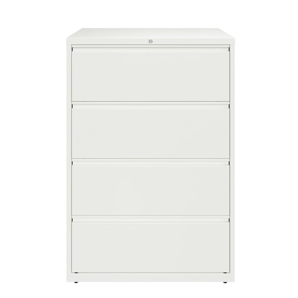 Hirsh 4 Drawer Lateral File Cabinet, White, A4/Legal/Letter - 23702