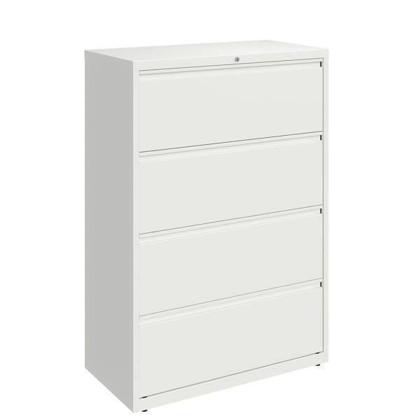 Hirsh 4 Drawer Lateral File Cabinet, White, A4/Legal/Letter - 23702