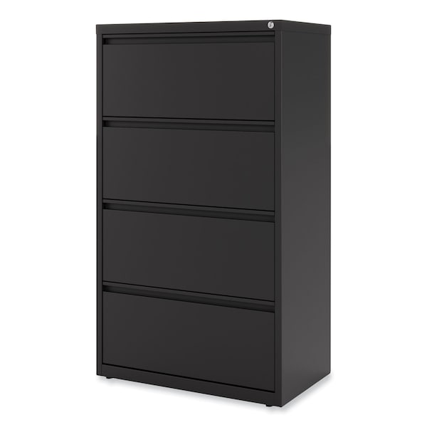 Alera 30 in W 4 Drawer File Cabinets, Black, Legal; Letter - 21554