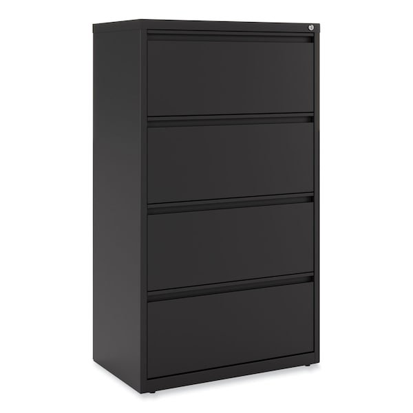 Alera 30 in W 4 Drawer File Cabinets, Black, Legal; Letter - 21554