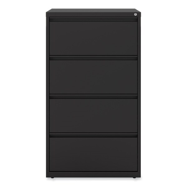 Alera 30 in W 4 Drawer File Cabinets, Black, Legal; Letter - 21554