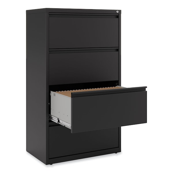Alera 30 in W 4 Drawer File Cabinets, Black, Legal; Letter - 21554