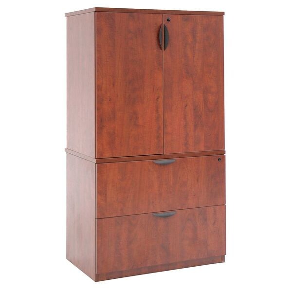 Regency 2 Drawer Lateral File Cabinet with Storage Cabinet, Cherry, Letter/Legal - LPLFSC3665CH