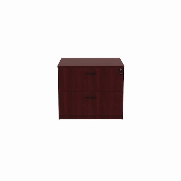 Alera 34 in W 2 Drawer File Cabinets, Mahogany, Letter/Legal - ALEVA513622MY