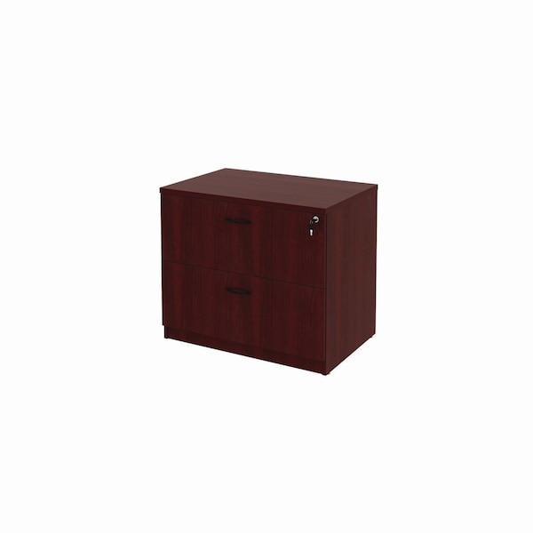 Alera 34 in W 2 Drawer File Cabinets, Mahogany, Letter/Legal - ALEVA513622MY