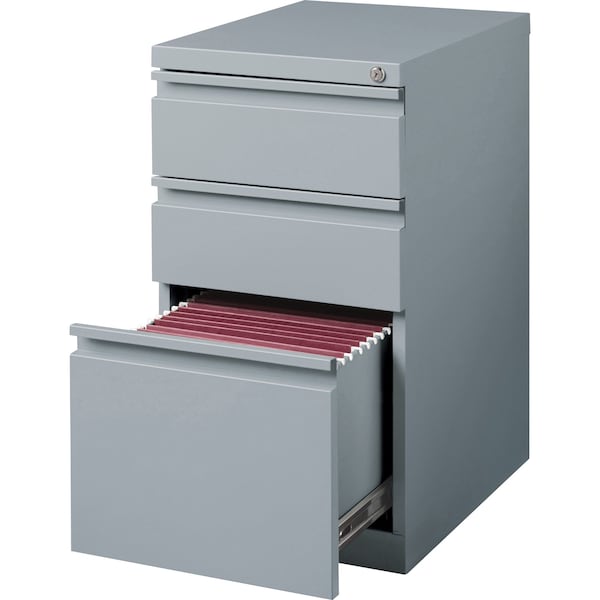 Lorell 15" W 3 Drawer Mobile Bbf Pedestal File , Letter, 20", Platinum, Letter - LLR79135