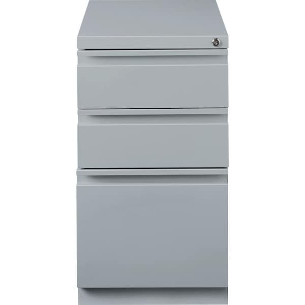Lorell 15" W 3 Drawer Mobile Bbf Pedestal File , Letter, 20", Platinum, Letter - LLR79135