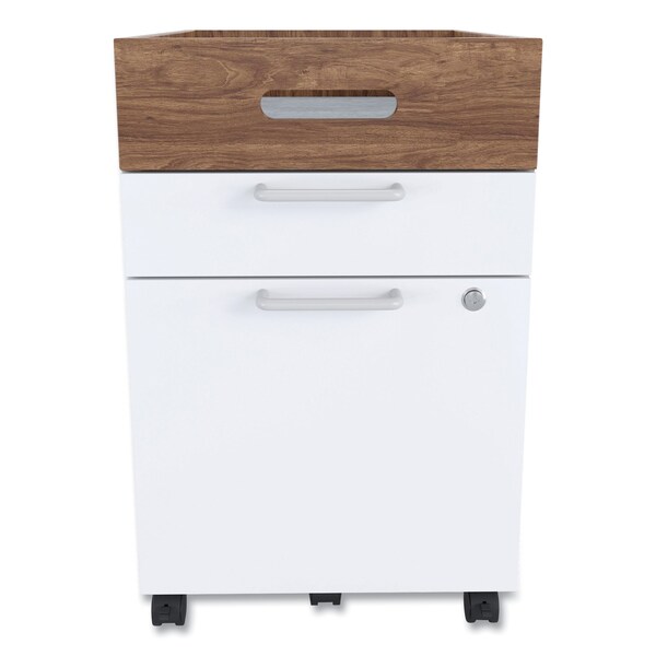 Union & Scale 15-1/2 in W 2 Drawer File Cabinets, White/Espresso - UN56968
