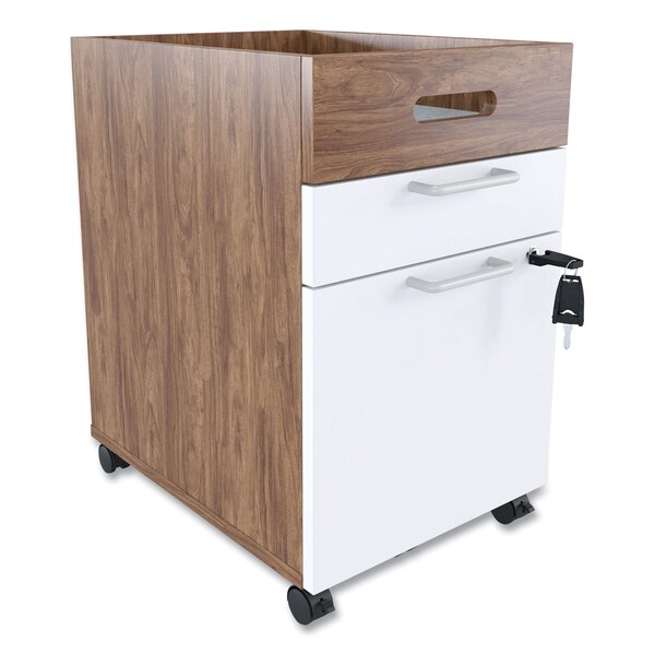 Union & Scale 15-1/2 in W 2 Drawer File Cabinets, White/Espresso - UN56968