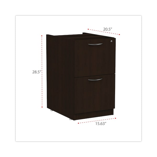Alera 15.63 in W 2 Drawer File Cabinets, Espresso, Letter/Legal - VA542822ES