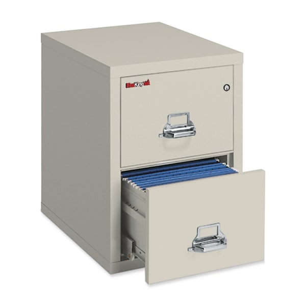 Fireking 12-3/16" W 2 Drawer Fire-Resistant Vertical File Cabinet, Parchment, Letter - 2-1831-CPA