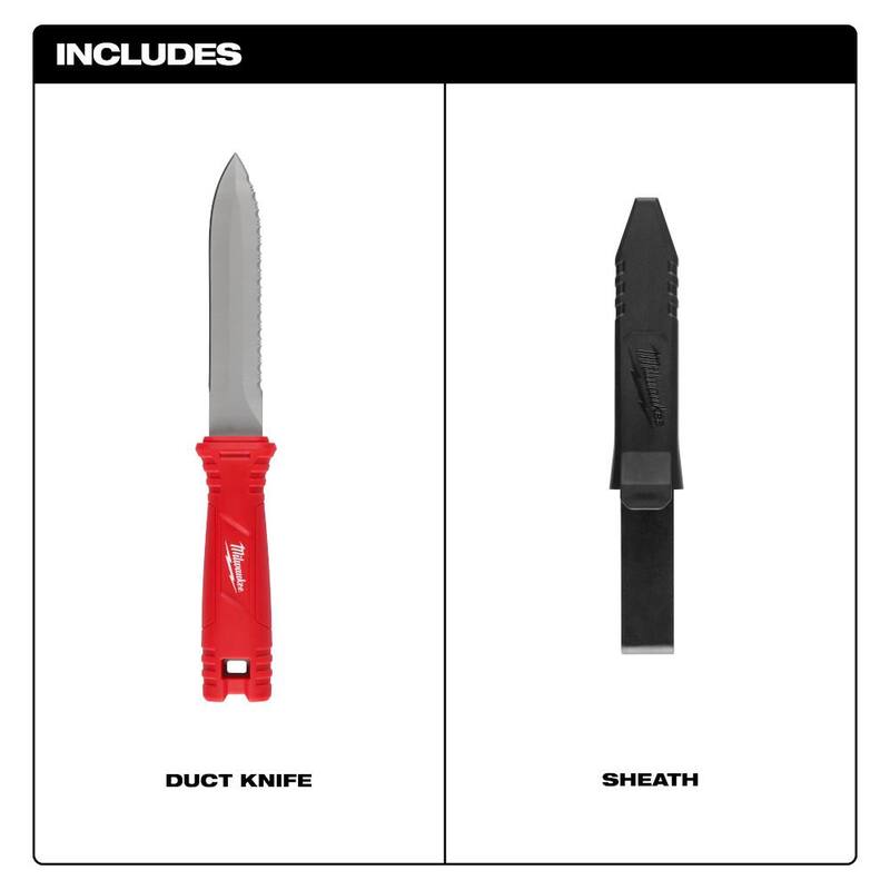 Milwaukee Duct Knife with 5.5 in. Blade and Sheath - 48-22-1927