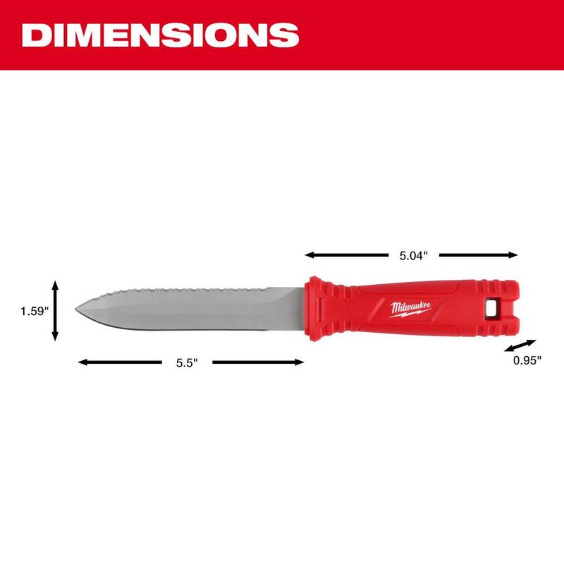 Milwaukee Duct Knife with 5.5 in. Blade and Sheath - 48-22-1927