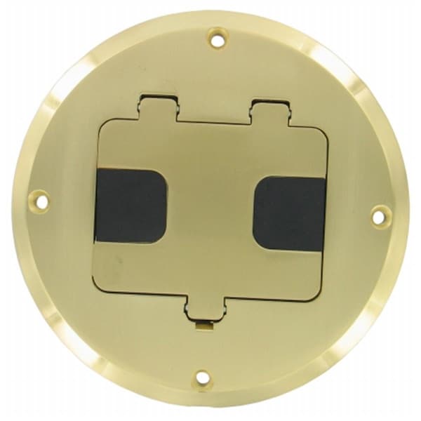 Hubbel Electric Raco Hubbel Electric Raco Brass Plated Concealed Receptacle Floor Box Kit  6239BP - 6239BP
