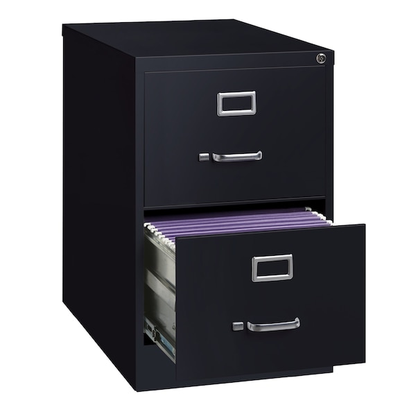Hirsh 18" W 2 Drawer Vertical File Cabinet, Black, Legal - 14419