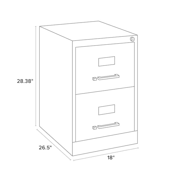 Hirsh 18" W 2 Drawer Vertical File Cabinet, Black, Legal - 14419