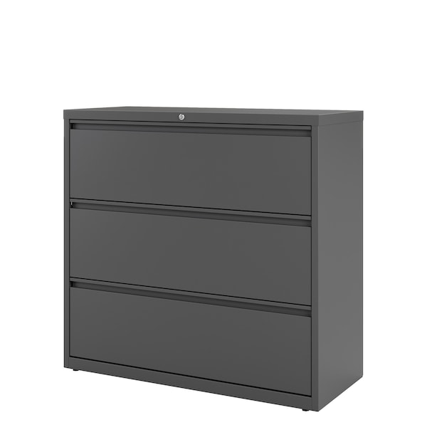 Hirsh 42" W 3 Drawer Lateral File Cabinet, Charcoal, A4/Legal/Letter - 17646