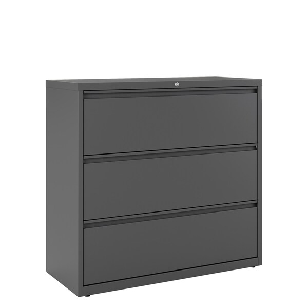 Hirsh 42" W 3 Drawer Lateral File Cabinet, Charcoal, A4/Legal/Letter - 17646